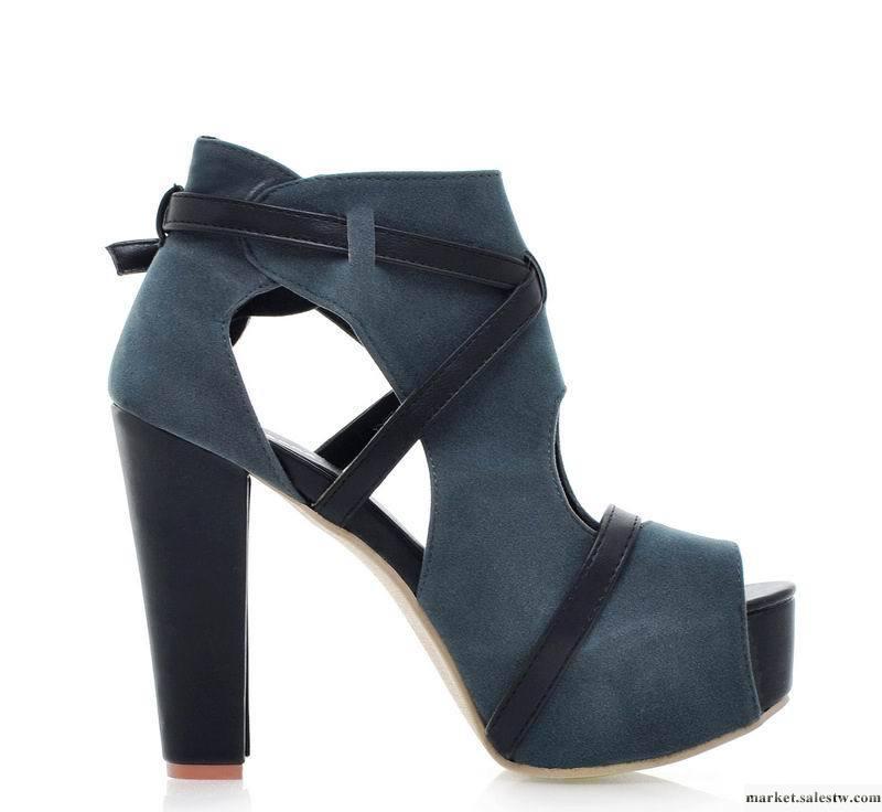 2012春新款歐美英倫復古羅馬粗高跟防水臺魚嘴單鞋女鞋工廠,批發,進口,代購