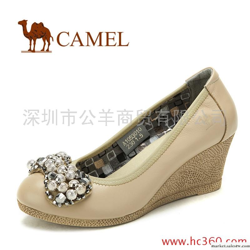 【天貓新風尚】camel 駱駝 女鞋 成熟典雅 真皮時尚坡跟鞋 2012工廠,批發,進口,代購