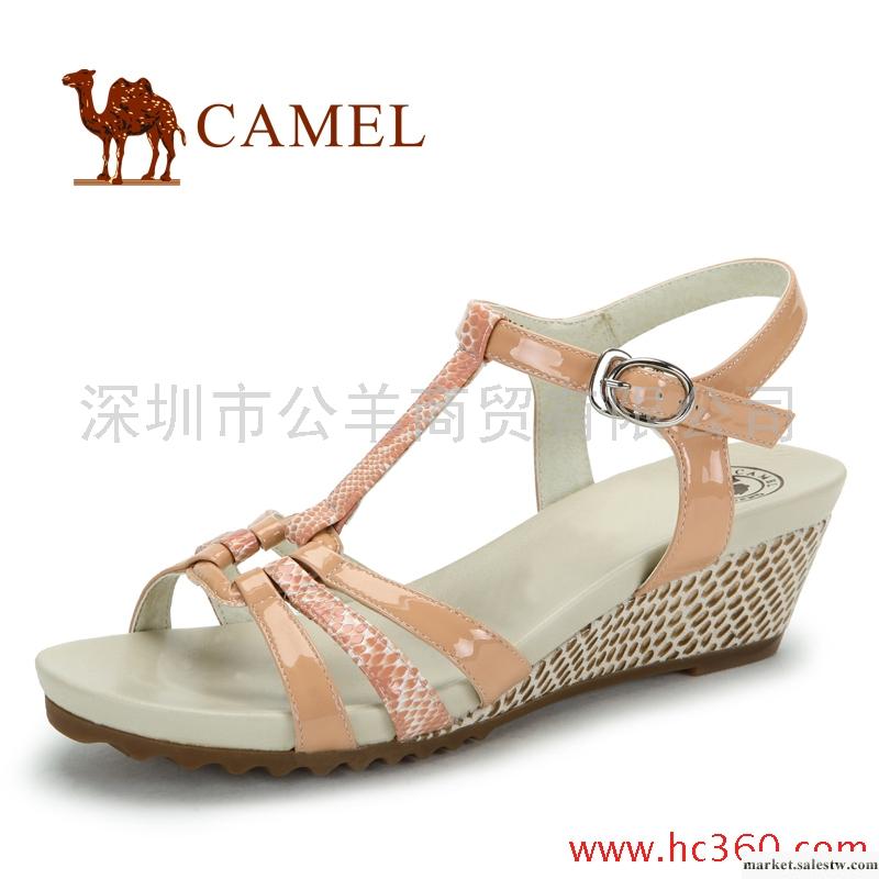 【天貓新風尚】camel 駱駝 女鞋 都市麗人 女士優雅坡跟涼鞋工廠,批發,進口,代購