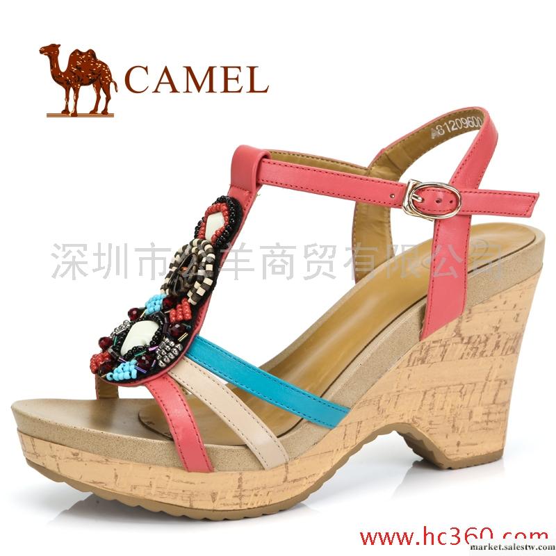 【天貓新風尚】camel 駱駝 女鞋 煥彩真皮 時尚高跟女涼鞋 2012工廠,批發,進口,代購