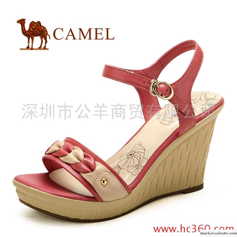 【天貓新風尚】camel 駱駝 女鞋 時尚坡跟休閑女涼鞋 2012夏日工廠,批發,進口,代購