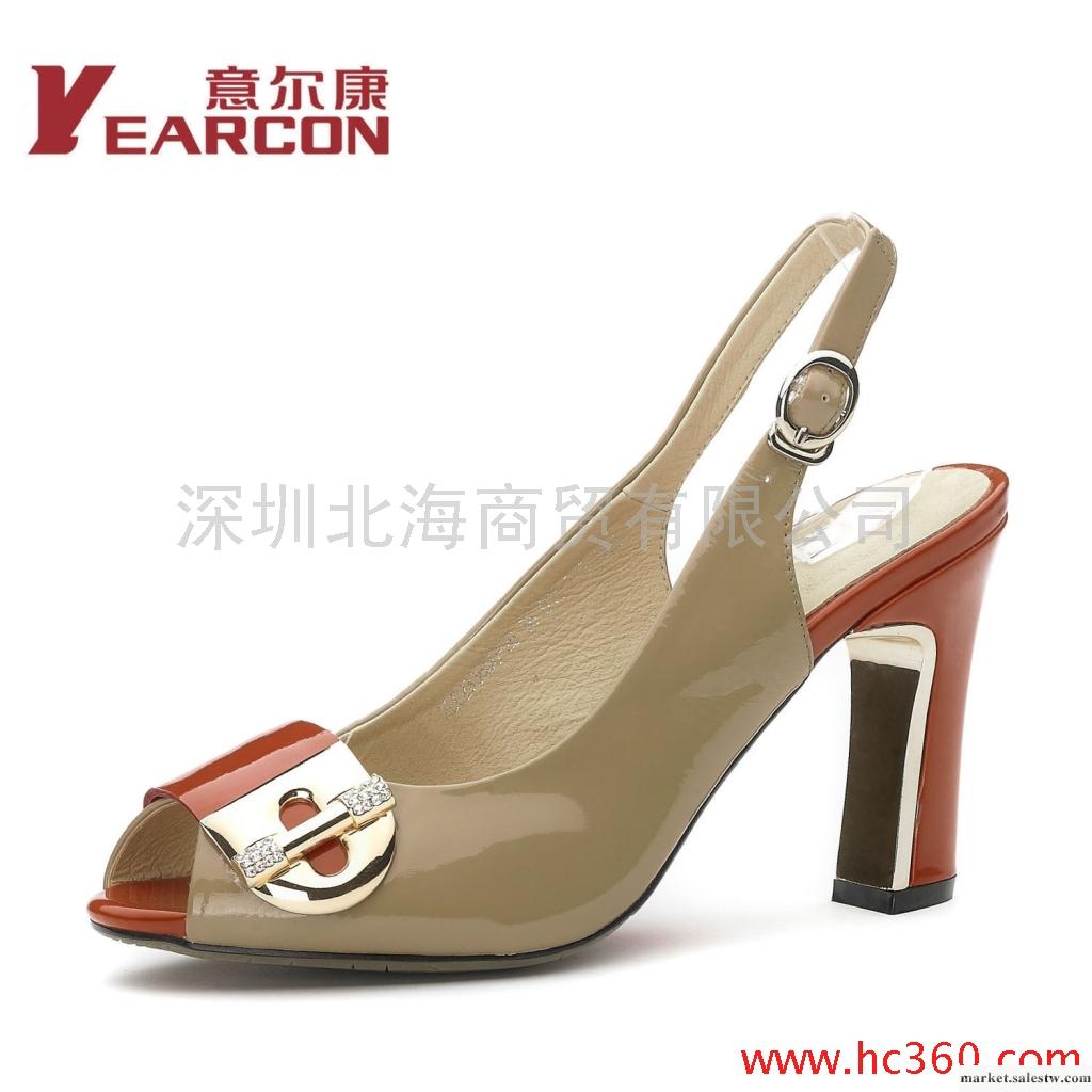 意爾康正品女鞋2012新款真皮高跟時尚魅力搭扣女涼鞋2LC233650工廠,批發,進口,代購