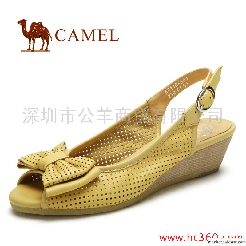 【天貓新風尚】camel 駱駝 女鞋 蝴蝶結魚嘴 坡跟時尚女鞋 2012工廠,批發,進口,代購