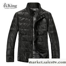 衣king 2012新款男裝綿羊皮革 男士羽絨服 真皮皮衣 韓版休閑外套工廠,批發,進口,代購