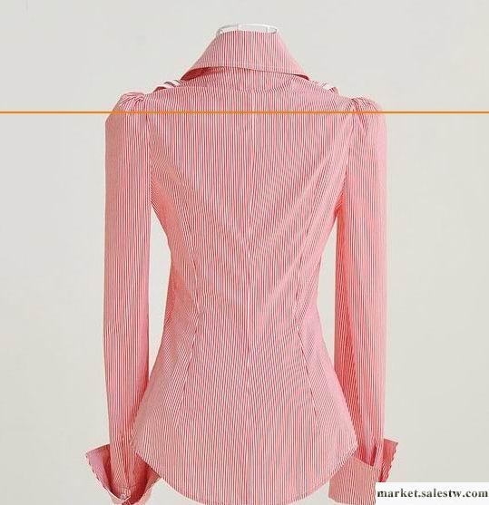 [2012SSLDSY001]新品 韓版甜美荷葉邊職業修身襯衣工廠,批發,進口,代購