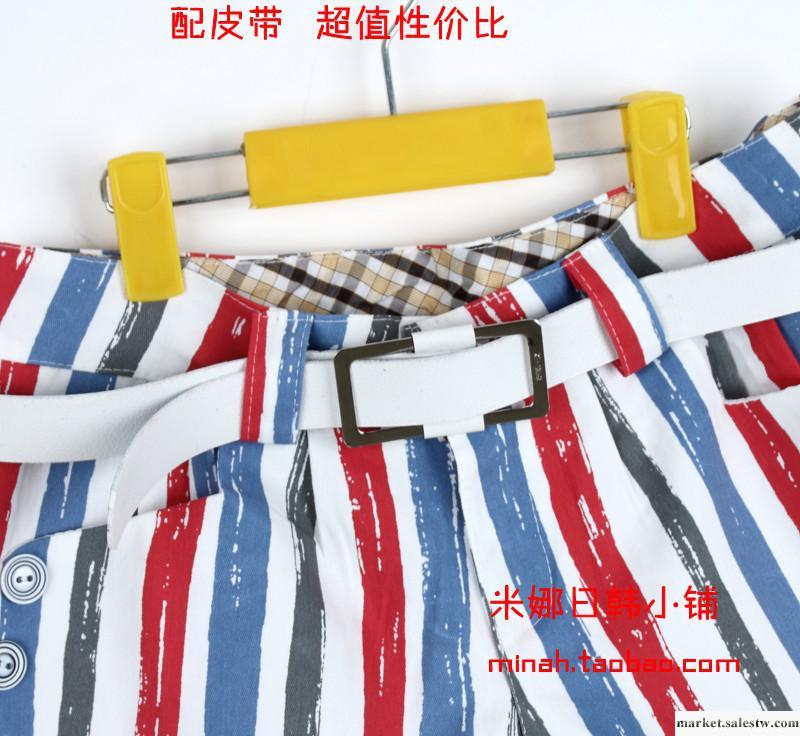 混批特價 短褲熱褲 女 夏韓版彩色條紋時尚海軍紐扣【配腰帶】工廠,批發,進口,代購
