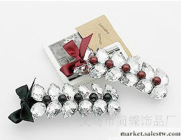 A10義烏合金飾品批發特價熱賣水頭飾韓版亮片超大蝴蝶結發夾邊夾工廠,批發,進口,代購