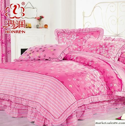 供應2012韓版全棉印花 溫婉花鏡（紅色）四件套工廠,批發,進口,代購