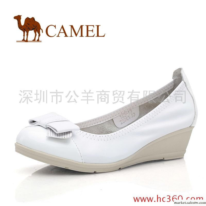 Camel 駱駝 真皮坡跟單鞋 休閑 女鞋 時尚秋冬1001058工廠,批發,進口,代購