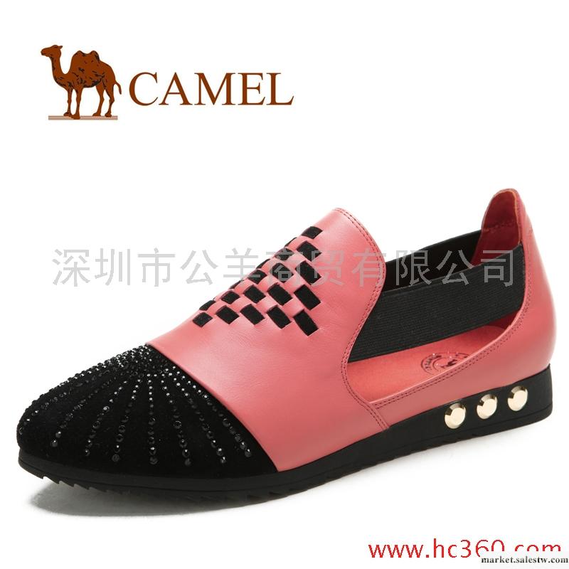 【天貓新風尚】camel 駱駝 女鞋 時尚燙鉆 牛皮休閑女鞋 2012新款工廠,批發,進口,代購