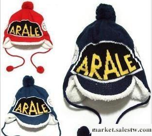 冬季韓版男女寶寶阿拉蕾護耳帽 兒童雙層加厚羊羔絨針織毛線帽子工廠,批發,進口,代購