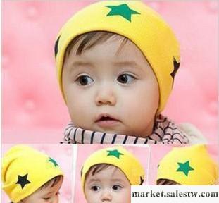 超好評熱賣2012春秋 韓版三個五星寶寶帽套頭帽工廠,批發,進口,代購