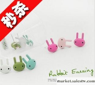 韓版明星飾品 爆款時尚彩色漆小兔子耳釘工廠,批發,進口,代購