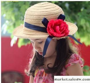 2012 韓版春夏兒童女孩女童太陽 遮陽帽草帽 一朵花兒童帽工廠,批發,進口,代購