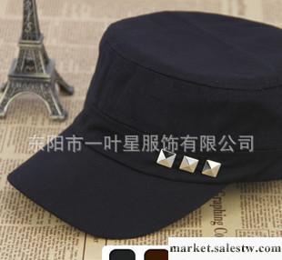 2012新款 韓版時尚 復古鉚釘 平頂帽 軍帽  戶外帽  韓版帽 帽子工廠,批發,進口,代購