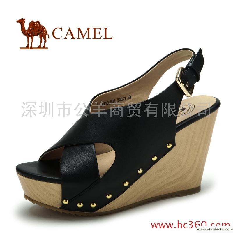【天貓新風尚】camel 駱駝 女鞋 羅馬風格 時尚真皮高跟女涼鞋工廠,批發,進口,代購
