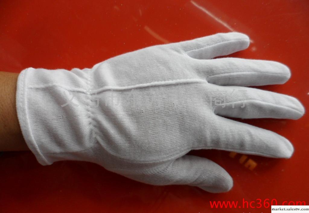 韓版手背單筋白色滌棉上條禮儀手套批發・進口・工廠・代買・代購