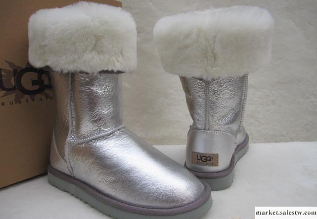 廠家批發5815皮毛一體雪地靴 高筒保暖時尚金屬銀色 女鞋工廠,批發,進口,代購
