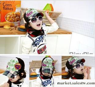韓國兒童帽子 45刺繡兒童棒球帽子韓版太陽帽工廠,批發,進口,代購