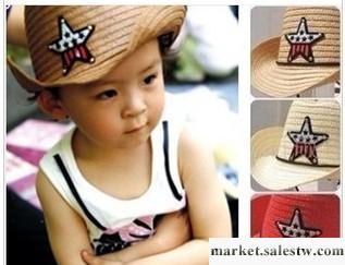 韓版童帽遮陽帽 牛仔五角星兒童草帽工廠,批發,進口,代購