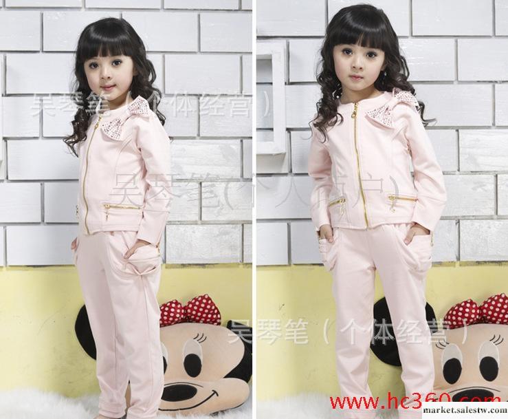 2012秋款韓版 蝴蝶結拉鏈時尚套裝 女童套裝工廠,批發,進口,代購