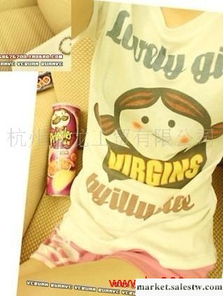 2012新品秋裝百搭PRINGLES品客女白色t恤 女 短袖寬松t恤韓版工廠,批發,進口,代購