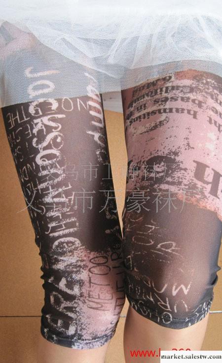 2012時尚韓版 復古懷舊色調 錯亂字母 春夏 高彈透氣網眼 七分褲工廠,批發,進口,代購