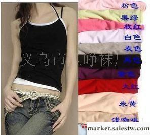 2012韓版 糖果色百搭彈力棉女式掛脖背心吊帶 系帶式~多色背心工廠,批發,進口,代購