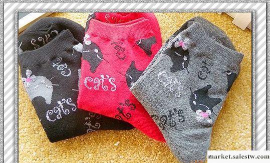 11年新款韓版 貓頭全棉女士襪子---訂做款批發・進口・工廠・代買・代購