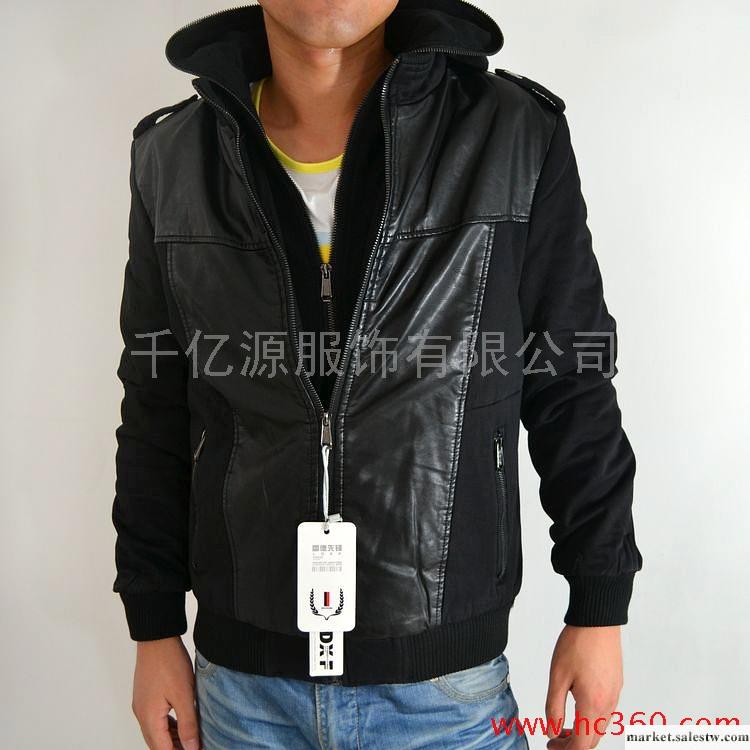 供應雷德先鋒2012新款時尚休閑韓版 雙領 絨毛里布 拼皮  夾克工廠,批發,進口,代購