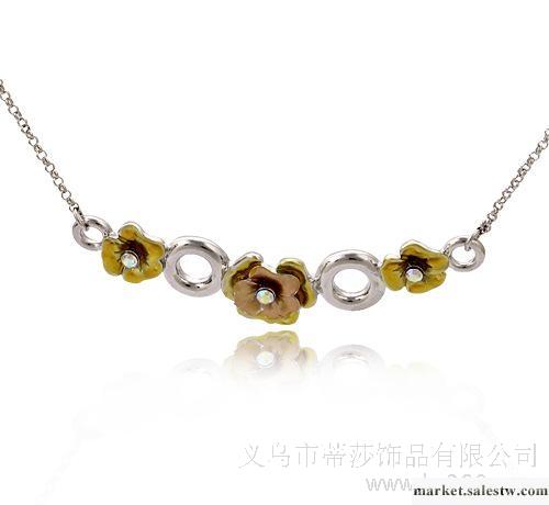 【小額批發】 韓版 合金鍍鎳項鏈 可愛花朵項鏈 顏色鮮艷工廠,批發,進口,代購