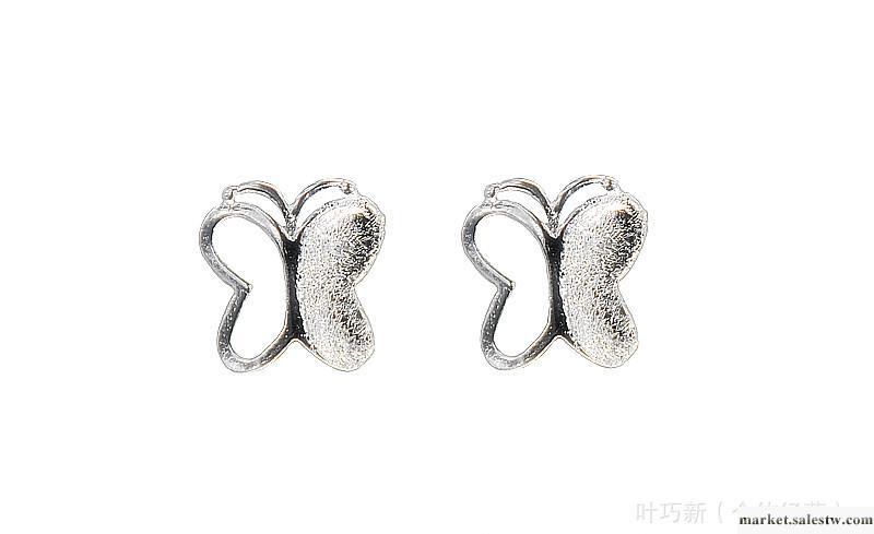 銀飾批發 韓版 925銀耳環  半邊蝴蝶耳釘工廠,批發,進口,代購
