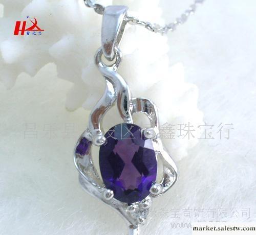 正品925純銀飾品首飾 時尚韓國韓版 心扉 優質紫水晶吊墜 項墜工廠,批發,進口,代購