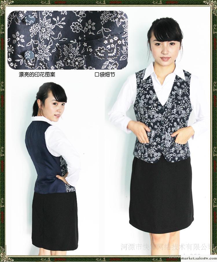 訂做廚房 家居馬甲 女 韓版 秋裝 工作服  藍印花馬甲生產廠家工廠,批發,進口,代購