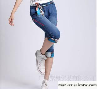 B3-0183韓版2012夏季新款時尚牛仔褲修身女款七分褲誠招代理工廠,批發,進口,代購