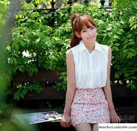 2012新款 現貨 夏季 韓版 寬松型 紅色 時尚 襯衣 女式T恤 8014工廠,批發,進口,代購