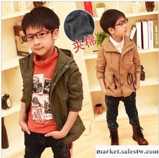 供應抽繩連帽 童裝兒童風衣男童秋冬裝2012新男童風衣外套韓版wt1216工廠,批發,進口,代購