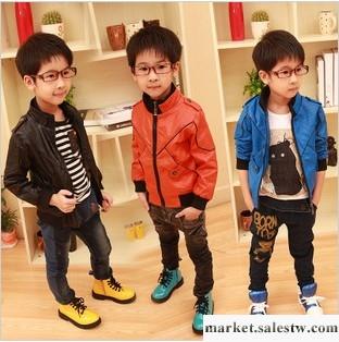 供應漆皮拼接 童裝兒童皮衣男童秋裝2012新款男童夾克外套韓版wt8801工廠,批發,進口,代購