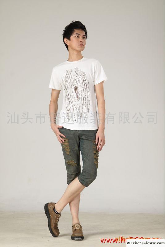 供應男牛仔褲 2011夏季潮男必備 磨破超炫韓版7分牛仔褲 1020  c工廠,批發,進口,代購