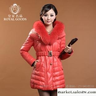 供應皇家名品2012新款 海寧真皮皮衣 綿羊皮羽絨服女款中長款韓版外套工廠,批發,進口,代購