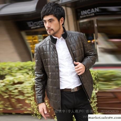 供應帛爵2012新海寧真皮皮衣 綿羊皮羽絨服男裝韓版皮夾克修身男外套工廠,批發,進口,代購