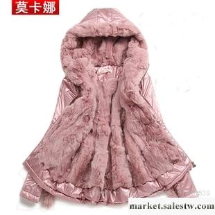 供應莫卡娜2012秋冬新款韓版加厚保暖獺兔毛皮草短款修身棉衣棉服外套工廠,批發,進口,代購