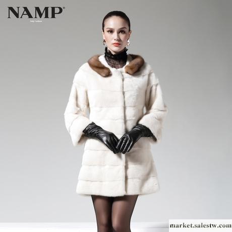 供應2012新品 NAMP秋裝新款女裝水貂皮草外套紫貂領 韓版修身整貂工廠,批發,進口,代購