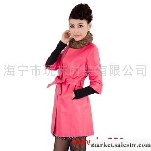 供應甜橙時尚真皮皮衣中長款圓領修身韓版皮風衣1218工廠,批發,進口,代購