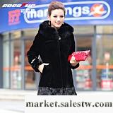 可可薇 皮草外套新款2012 韓版水貂拼貂獺兔絨大衣特價帶帽1106工廠,批發,進口,代購