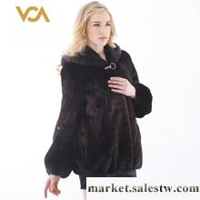 VOA維歐艾 女款秋冬新款皮草外套印花帶帽韓版水貂皮大衣裘皮正品工廠,批發,進口,代購