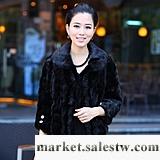 可可薇 水貂皮草外套新款2012 韓版海寧整貂拼貂貂皮大衣女款短款工廠,批發,進口,代購