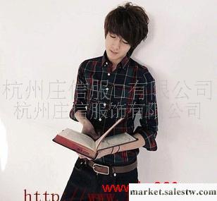 供應韓版男式格子襯衫，定做襯衫，襯衫定做廠家工廠,批發,進口,代購