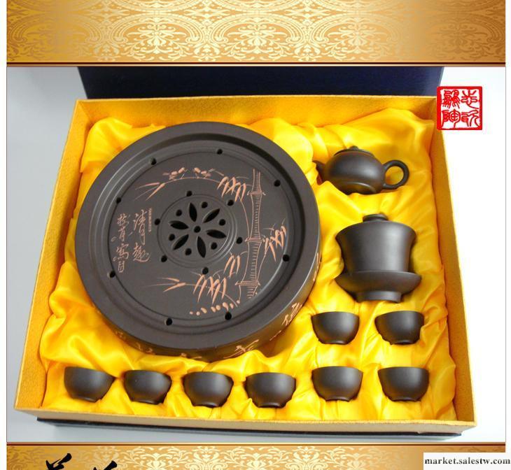 紫砂茶具 古雅韻味紫砂茶具 精品手刻禮盒套裝紫砂茶具工廠,批發,進口,代購