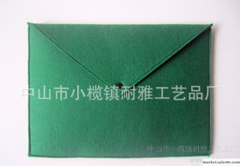 綠色A4毛氈文件袋，文具袋，資料袋。工廠,批發,進口,代購